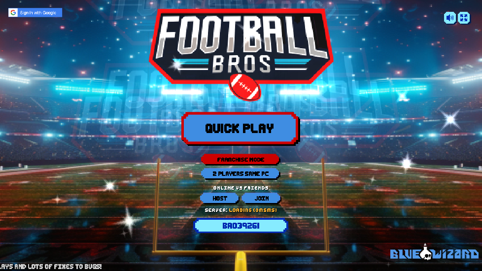 Screenshot of Football Bros available on the Drift Boss arcade hub catalog